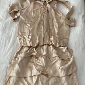 Philosophy de Alberta Ferretti Halter Cream Silk Dress, Sz 6